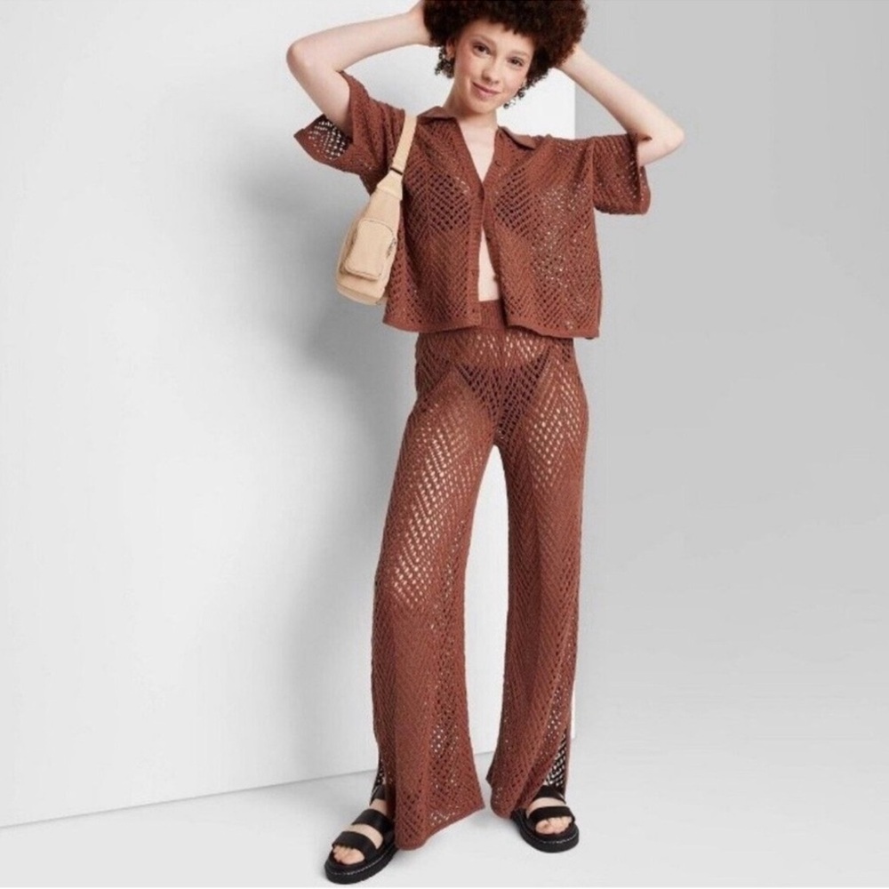 Target Wild Fable crochet cover up flare pants